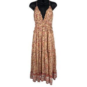 Saints & Secrets Women Dress Size Medium M Pink Floral Midi Shift Lined New